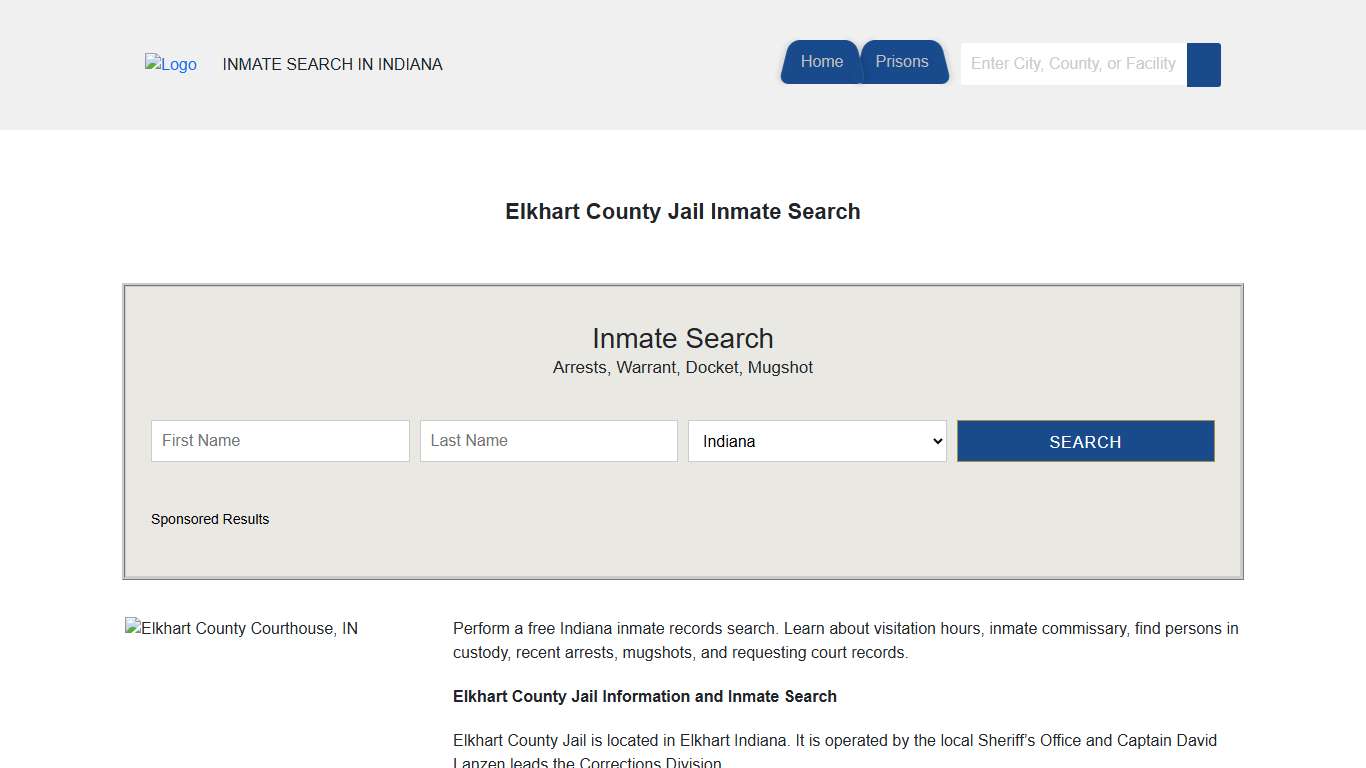 Elkhart County Jail Inmate Search | Indiana Jail Roster