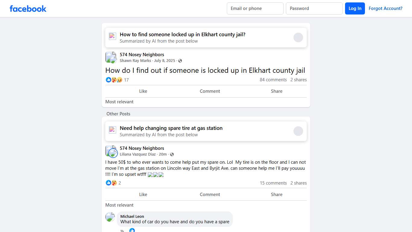 574 Nosey Neighbors | How do I find out if someone is locked up in Elkhart county jail | Facebook