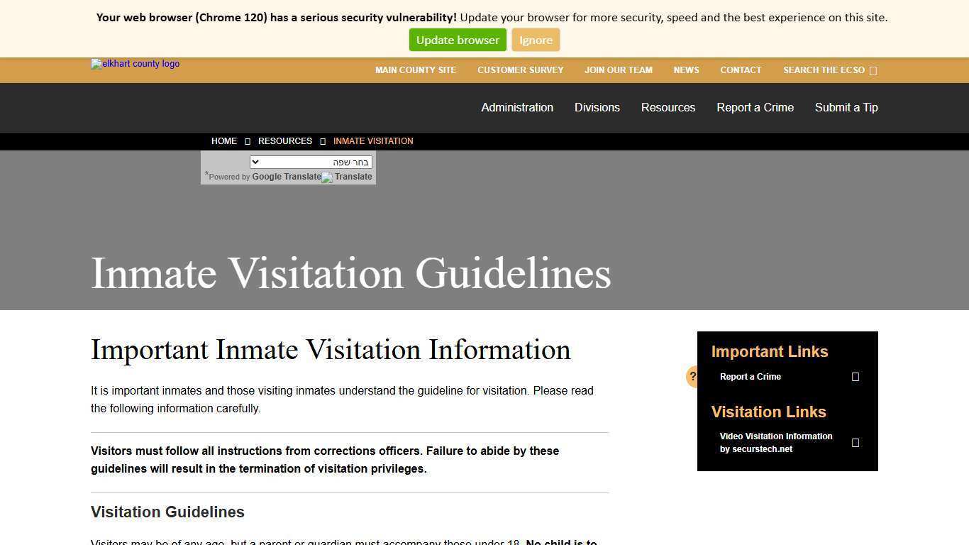 Inmate Visitation - Elkhart County Sheriff's Office
